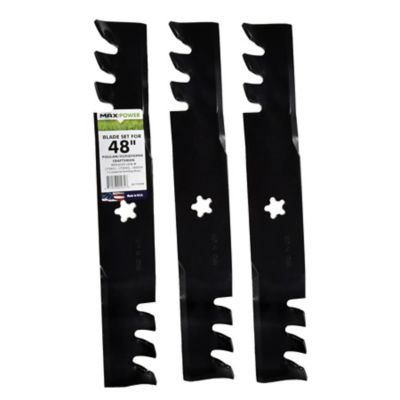 MaxPower 3-Commercial Mulching Blade Set for 48 in. Cut Craftsman, Husqvarna, Poulan Mowers Replaces OEM #'s 173921, 532173921