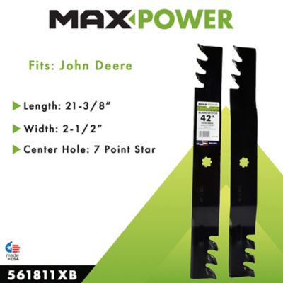 Image showing  42 in. Commercial Mulching Lawn Mower Blades for John Deere Mowers, Replaces OEM AM137328, AM141033 and GX22151, 2 pk.