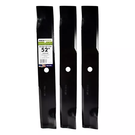 MaxPower 52" Deck Blade Set for Hustler Mowers Replaces OEM 795526 603995 783753 and Dixie Chopper 30227-52X 3 Pack Mower Blades