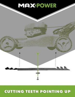 Image showing 6 th MaxPower 46 in. Commercial Mulching Lawn Mower Blades for Craftsman, Husqvarna and Poulan Mowers, Replaces OEM 403107, 2 pk.