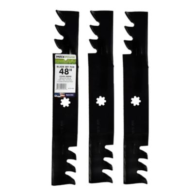 MaxPower 3 Blade Set of 3-N-1 Commercial Mulching Blades for 48 in. Cut John Deere Mowers, OEM #'s GX21784, GX21786, 561812XB