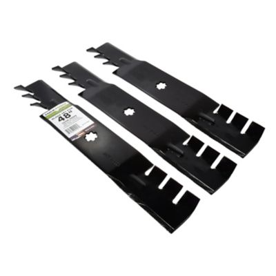 Image showing  48 in. 3-in-1 Commercial Mulching Lawn Mower Blades for John Deere Mowers, Replaces OEM GX21784 and GX21786, 3 pk.