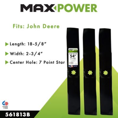 Image showing  54 in. Lawn Mower Blades for Many John Deere Rider Mowers, Replaces OEM GX21380, GY20679 and GY20684, 3 pk.