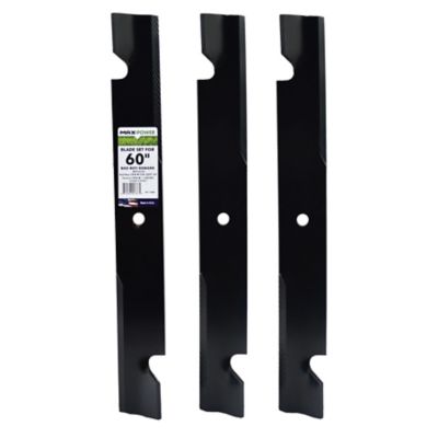 MaxPower 3 High Lift Blades for Many 60 in. Cut Exmark Mowers, OEM #'s 633483, Bad Boy 038-2007-00, 105771803, 133-2127, 561136B