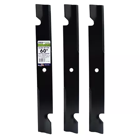 MaxPower 3 High Lift Blades for Many Exmark 60" Mowers OEM # 633483 Bad Boy 038-2007-00 105771803 133-2127 561136B Mower Blades