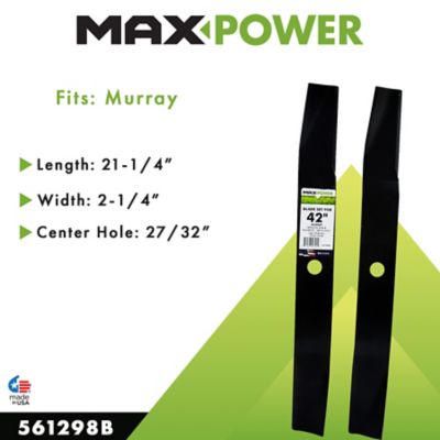Image showing  42 in. High-Lift Lawn Mower Blades for Many Murray Mowers, Replaces OEM 095101E701, 92418 and 92418E701, 2-Pack