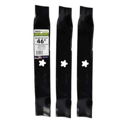 MaxPower 3 Blade Set for Many 46 in. Craftsman, Husqvarna, Poulan Mowers Replaces OEM #'s 52443, 163819, 532145708, 532152443