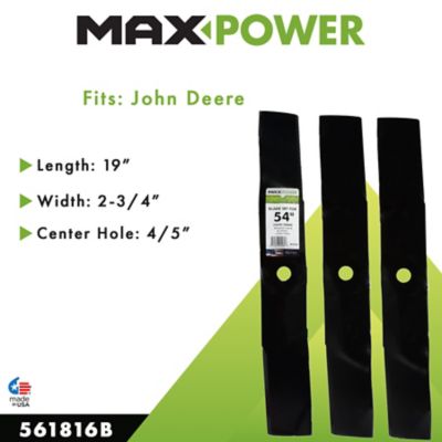 Image showing  54 in. Lawn Mower Blades for Many John Deere Mowers, Replaces OEM M143520 and 50-4441, 3 pk.