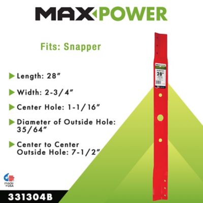 Image showing  28 in. High-Lift Lawn Mower Blade for Snapper Mowers, Replaces OEM 1-9515, 7019515, 7019515BZYP and 50-3555