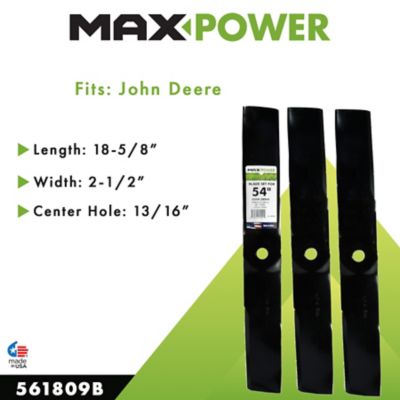 Image showing  54 in. Lawn Mower Blades for Many John Deere Mowers, Replaces OEM M115496 and 50-4395, 3-Pack