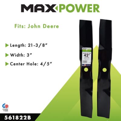 Image showing  42 in. High-Lift Lawn Mower Blades for Many John Deere Zero-Turn Mowers, Replaces OEM M170639 and UC22008, 2-Pack