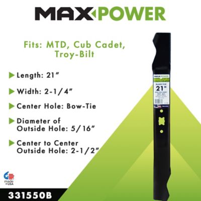 Image showing  19 in. Lawn Mower Blade for MTD, Cub Cadet and Troy-Bilt Walk-Behind Mowers, Replaces OEM 742-0739 and 942-0739