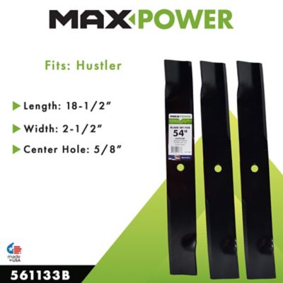 Image showing  54 in. Mulching Lawn Mower Blades for Many Hustler Mowers, Replaces OEM 601124 and 797696, 3 pk.