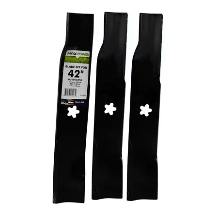 MaxPower 42" Deck Blade Set for Many Craftsman Husqvarna and Poulan Mowers Replaces OEM 539-112078 3 Pack Mower Blades