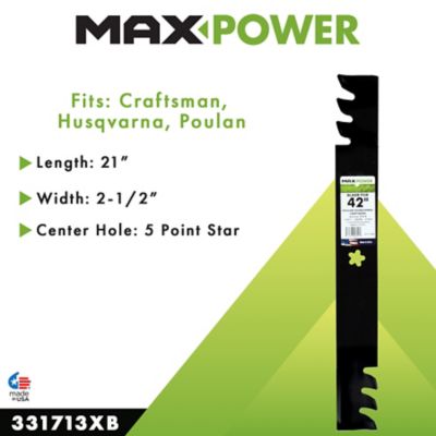 Image showing  42 in. Commercial Mulching Lawn Mower Blade for Craftsman, Husqvarna and Poulan Mowers