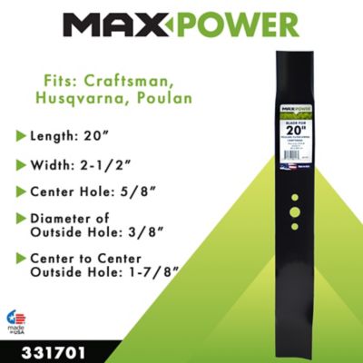 Image showing  20 in. Lawn Mower Blade for Craftsman, Husqvarna and Poulan Mowers, Replaces OEM 145106, 532145106, 701211 and 850972