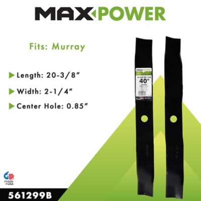 Image showing  40 in. 3-in-1 Lawn Mower Blades for Murray Mowers, Replaces OEM 095103E701 and 95103E701, 2 pk.