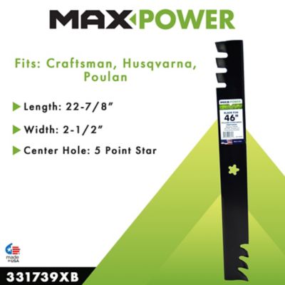 Image showing  46 in. Commercial Mulching Lawn Mower Blade for Craftsman, Husqvarna and Poulan Mowers