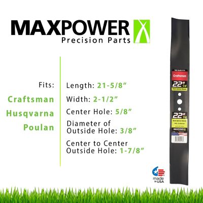 Image showing  22 in. Lawn Mower Blade for Craftsman, Husqvarna and Poulan Walk-Behind Mowers, Replaces OEM 40671X431 and 850973
