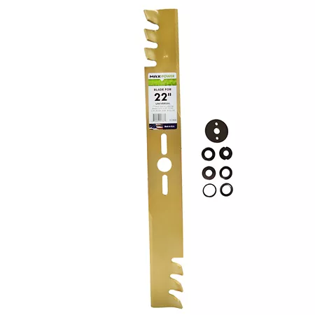 MaxPower Universal Gold Metal Mulching Blade for 22 in Cut-Off Mower 331982B Mower Blades