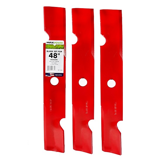 MaxPower 48 in. High-Lift Mower Blade Set For Riding Mowers 3 pk MaxPower 48 in. High-Lift Mower Blade Set For Riding Mowers 3 pk