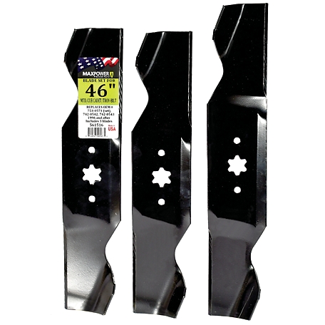MaxPower 3 Blade Set for Many 46 in. Cut MTD, Cub Cadet, Troy-Bilt Mowers Replaces OEM #'s 742-0542 and 942-0542