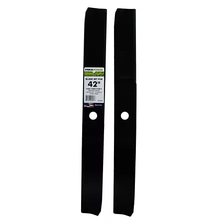 Set of 2 MaxPower blades for Toro TimecutterZ Cut 42 in clippers Replaces OEM numbers 106-2247-03 110-1857-03 and 110-6568-03 561380B Mower Blades