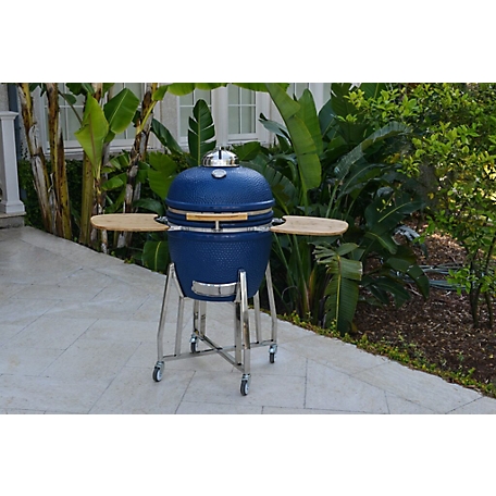 Lifesmart LIFE SMART Kamado Style Ceramic Grill with Electric Starter and Grill Cover, 52.4 in. x 29.8 in. x 46.5 in.