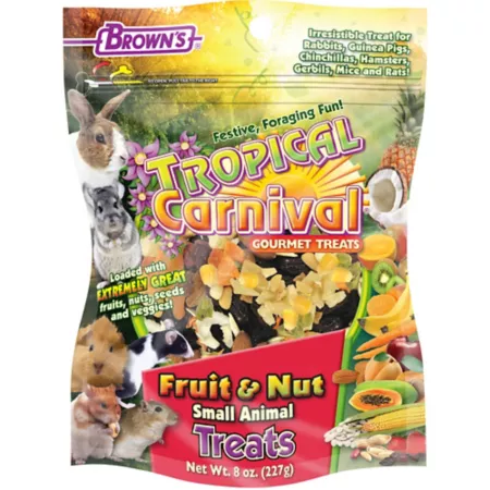 Brown's Tropical Carnival Fruit and Nut Small Animal Treats 8 oz. Small Pet Treats