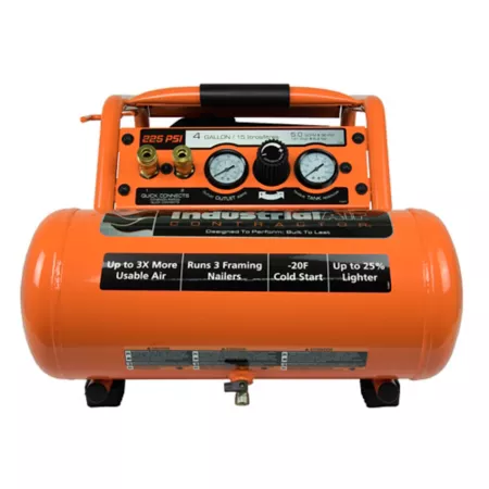 Industrial Air Contractor 1.7 HP 4 gal Pro Crew Hot Dog Air Compressor 225 Max PSI Portable Air Compressors