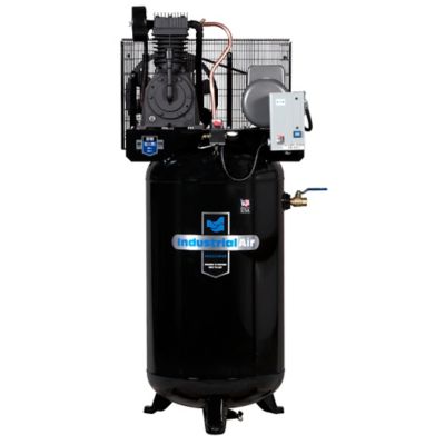 Industrial Air Contractor 5 HP 80 gal. Two Stage Air Compressor, with Starter and 230V Single Phase Baldor Motor