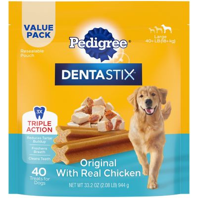 DENTASTIX Chicken Flavor Dental Care Dog Treats for Large Dogs, 40 ct.