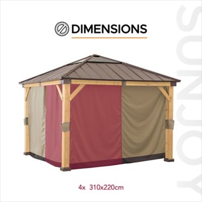 Image showing  Original Manufacturer Universal Replacement Curtain for 11 x 11ft. Wood Gazebo, Polyester
