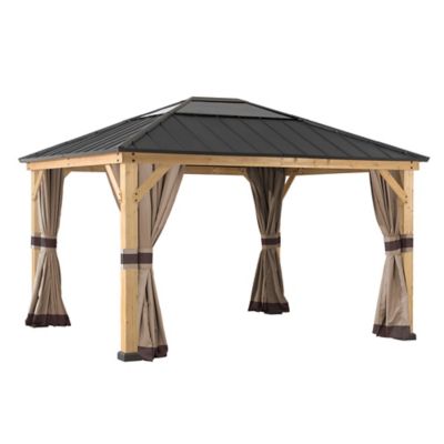 Image showing  Original Manufacturer Universal Replacement Curtain for 13 ft. x 15 ft. Wood Gazebo, Premium Polyester