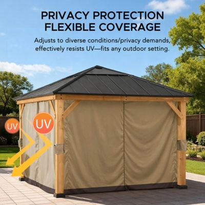 Image showing  Original Manufacturer Universal Replacement Curtain for 9 x 9ft. Wood Gazebo, Premium Polyester