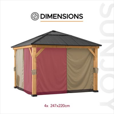 Image showing  Original Manufacturer Universal Replacement Curtain for 9 x 9ft. Wood Gazebo, Premium Polyester