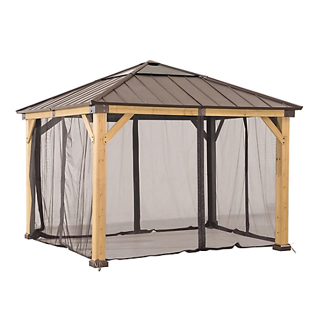 Sunjoy Original Manufacturer Universal Replacement Mosquito Netting for 9 ft. x 9 ft. Wood Gazebo, Polyester