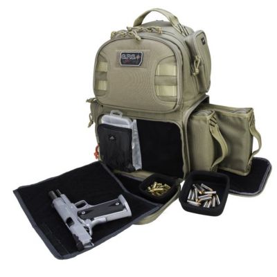 G-Outdoors Tactical Range Pistol Backpack, Tan, Holds 2 Handguns