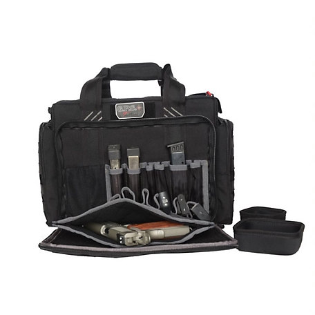 G-Outdoors Tactical Range Pistol Bag with Internal Foam Cradle, Black, Holds 5 Handguns