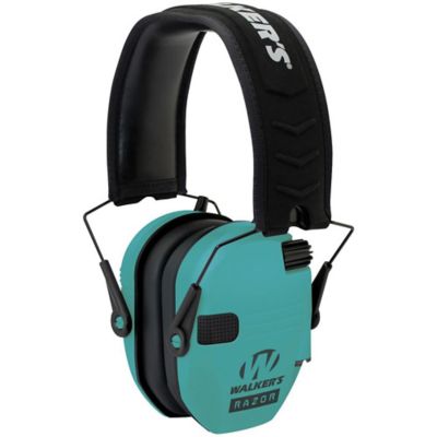 Walker's Razor Slim Electronic Ear Muffs, Light Teal