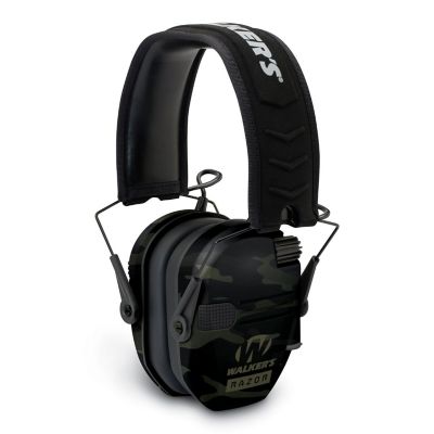 Walker's Razor Slim Electronic Multi-Cam Ear Muffs, Camo Gray