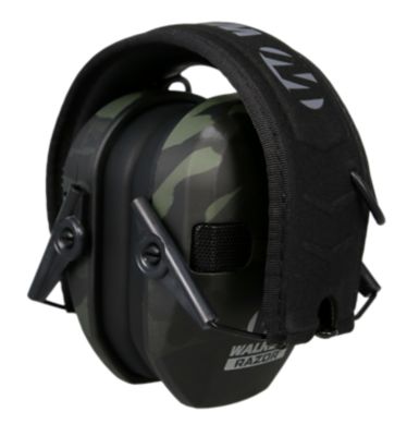 Image showing  Razor Slim Electronic Earmuffs, 23 dB Noise Reduction Rating, Camo Gray, 1-Pair