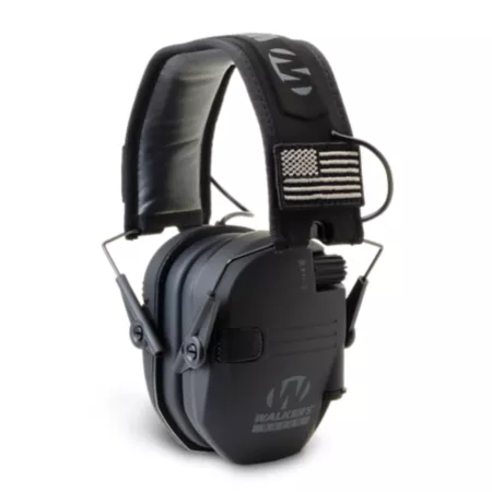 Walker's Razor Slim Electronic Earmuffs 23dB Noise Reduction Rating Patriot Black 1 Pair Earmuffs