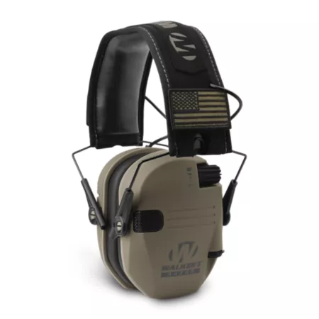 Walker's Razor Slim Electronic Earmuffs 23dB Noise Reduction Rating American Flag 1 Pair Earmuffs