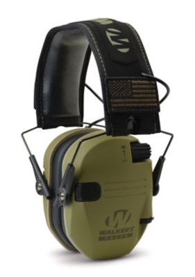 Walker's Razor Slim Electronic Ear Muffs, Green Patriot