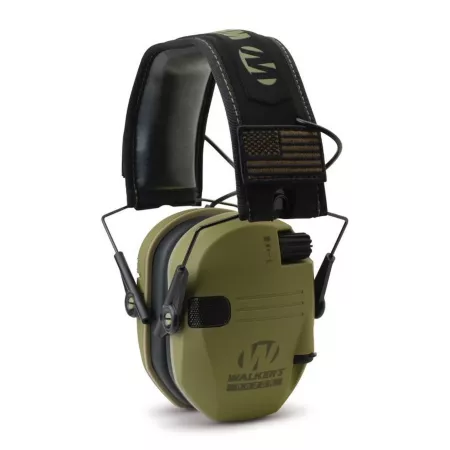 Walker's Razor Slim Electronic Earmuffs 23 dB Noise Reduction Rating Green Patriot 1 Pair Earmuffs