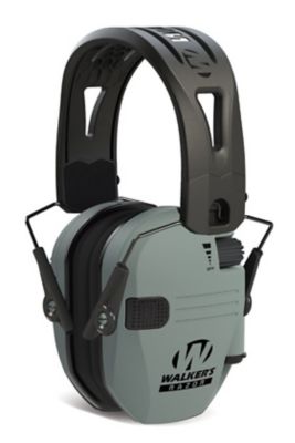 Walker's Razor Ear Muffs with Rubber Headband, Battleship Gray