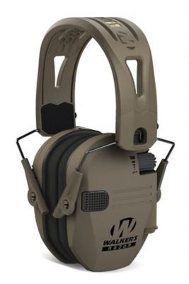 Walker's FDE Razor Ear Muffs with FDE Rubber Headband