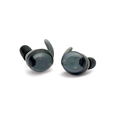 Walker's Silencer in the Ear Buds, Matte Black with Carbon Fiber Accents