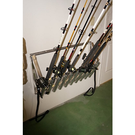 Anglers Aluminum Adjustable 2 Receiver Mount 6-Rod Rack Holder #457